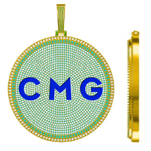 CUSTOM LETTER NECKLACE 3D BIG DISC