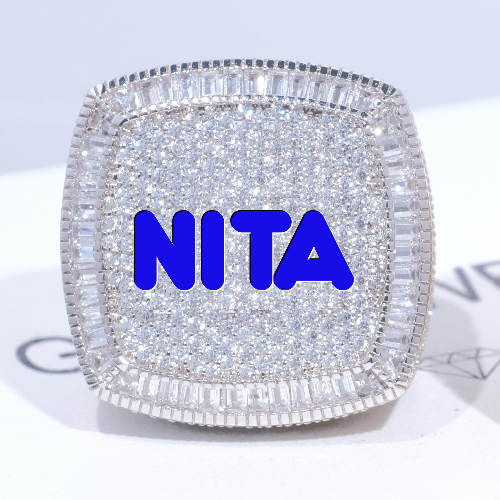 CUSTOM LETTER 3D ICED RING