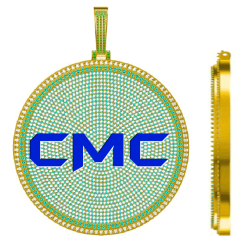 CUSTOM LETTER NECKLACE 3D BIG DISC
