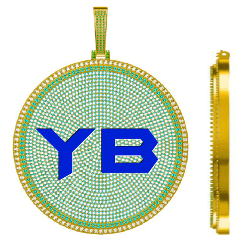 CUSTOM LETTER NECKLACE 3D BIG DISC