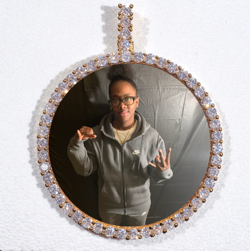 LARGE 3D CIRCLE CUSTOM PICTURE PENDANT