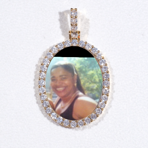 3D Oval Custom Picture Pendant