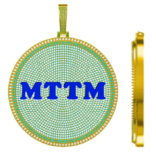 CUSTOM LETTER NECKLACE 3D BIG DISC