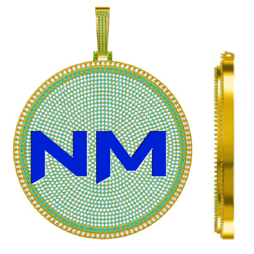 CUSTOM LETTER NECKLACE 3D BIG DISC
