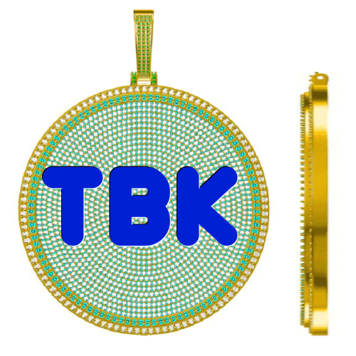CUSTOM LETTER NECKLACE 3D BIG DISC