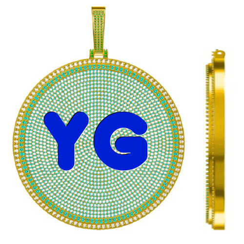 CUSTOM LETTER NECKLACE 3D BIG DISC