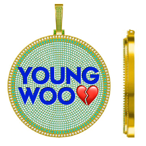 CUSTOM LETTER NECKLACE 3D BIG DISC