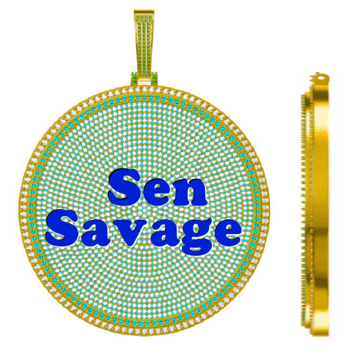 CUSTOM LETTER NECKLACE 3D BIG DISC