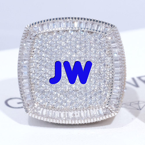 CUSTOM LETTER 3D ICED RING