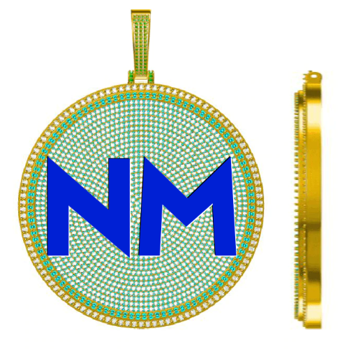 CUSTOM LETTER NECKLACE 3D BIG DISC