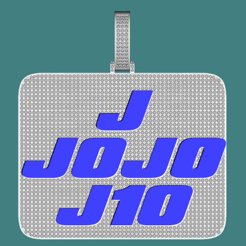 CUSTOM LETTER NECKLACE 3D BIG SQUARE