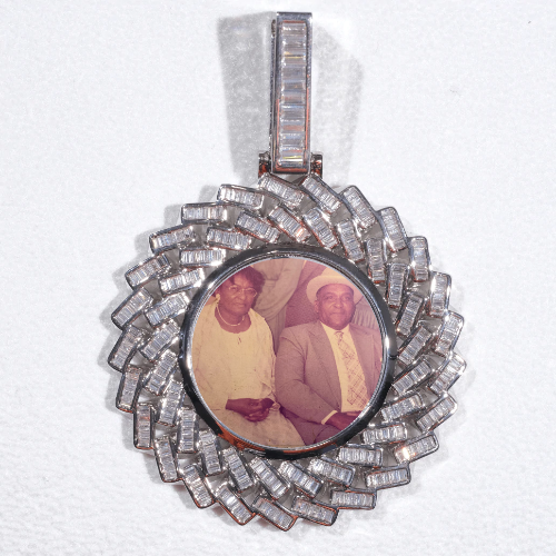 Large 3D Baguette Custom Picture Pendant