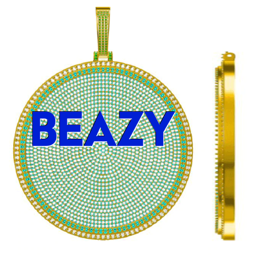 CUSTOM LETTER NECKLACE 3D BIG DISC