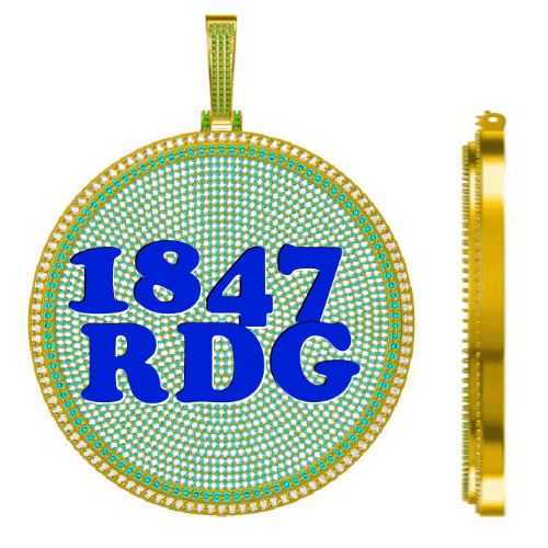 CUSTOM LETTER NECKLACE 3D BIG DISC