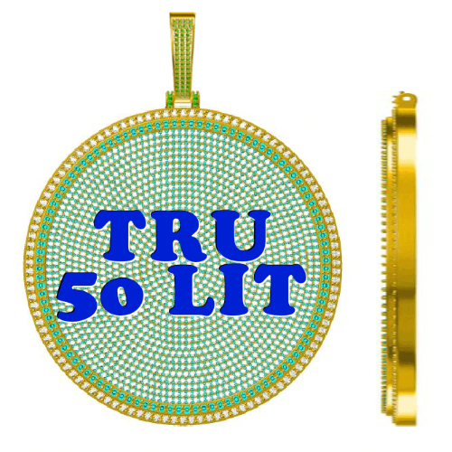 CUSTOM LETTER NECKLACE 3D BIG DISC