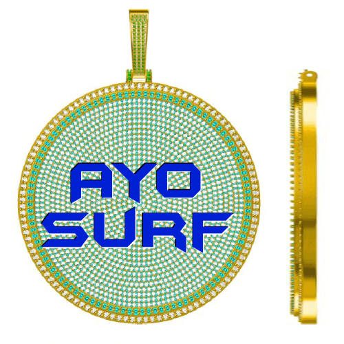 CUSTOM LETTER NECKLACE 3D BIG DISC