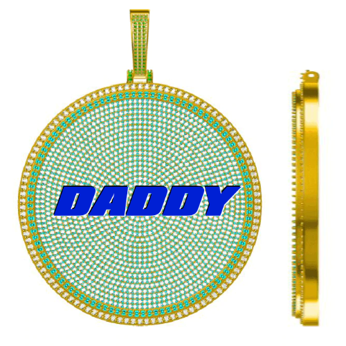 CUSTOM LETTER NECKLACE 3D BIG DISC