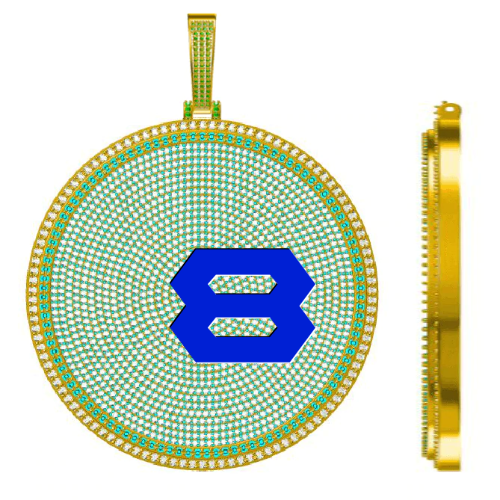 CUSTOM LETTER NECKLACE 3D BIG DISC
