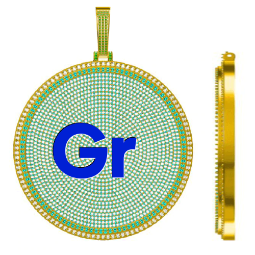 CUSTOM LETTER NECKLACE 3D BIG DISC
