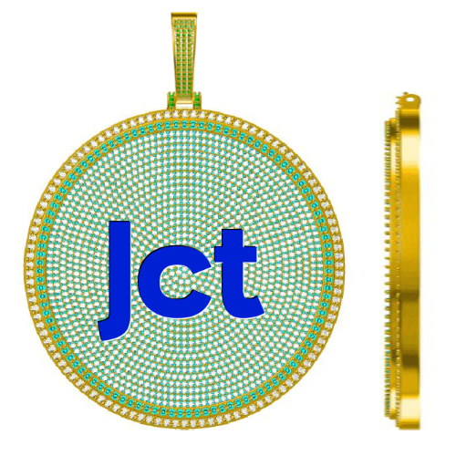 CUSTOM LETTER NECKLACE 3D BIG DISC