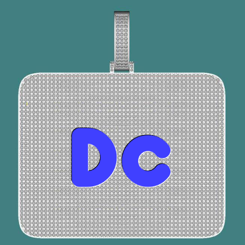 CUSTOM LETTER NECKLACE 3D BIG SQUARE