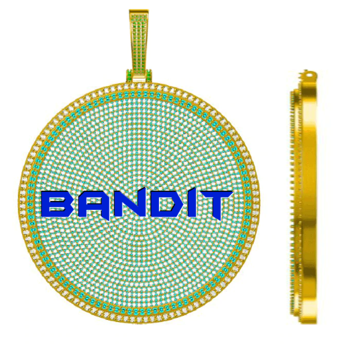 CUSTOM LETTER NECKLACE 3D BIG DISC
