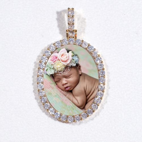 3D Oval Custom Picture Pendant
