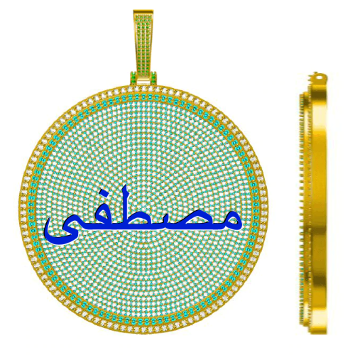 CUSTOM LETTER NECKLACE 3D BIG DISC
