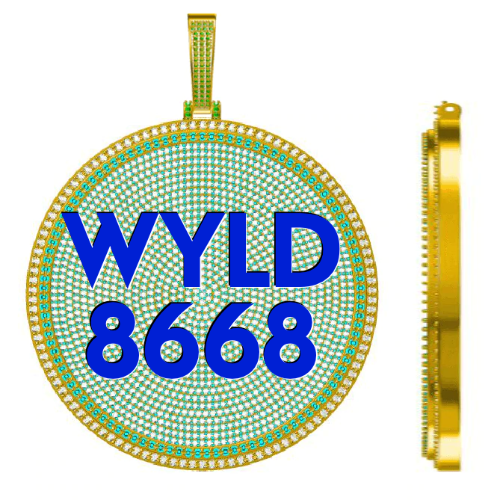CUSTOM LETTER NECKLACE 3D BIG DISC