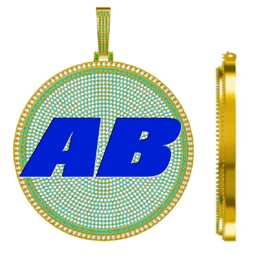 CUSTOM LETTER NECKLACE 3D BIG DISC