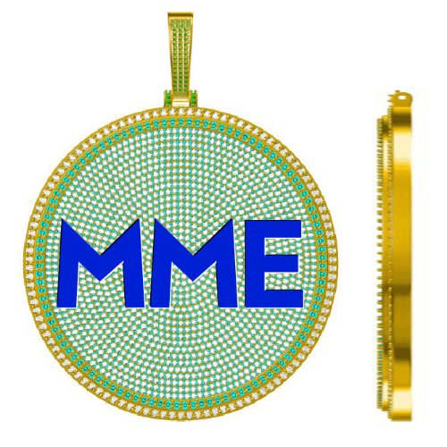 CUSTOM LETTER NECKLACE 3D BIG DISC