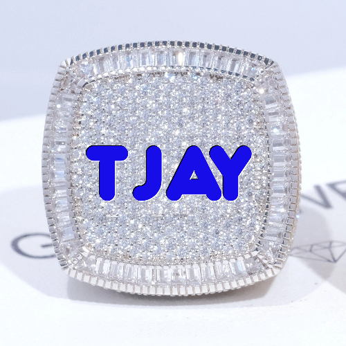 CUSTOM LETTER 3D ICED RING