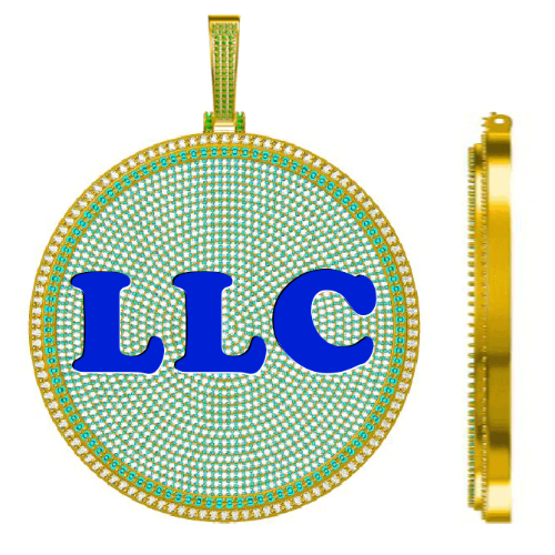 CUSTOM LETTER NECKLACE 3D BIG DISC