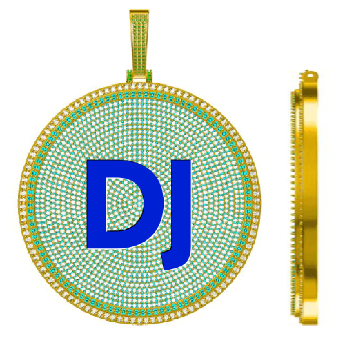 CUSTOM LETTER NECKLACE 3D BIG DISC