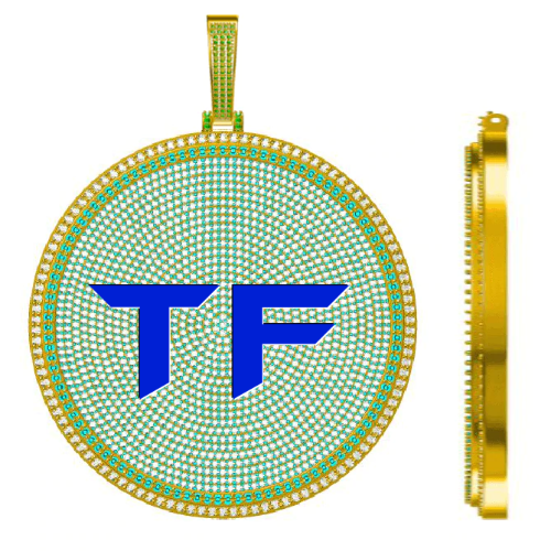 CUSTOM LETTER NECKLACE 3D BIG DISC