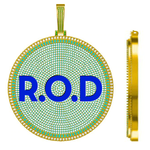 CUSTOM LETTER NECKLACE 3D BIG DISC
