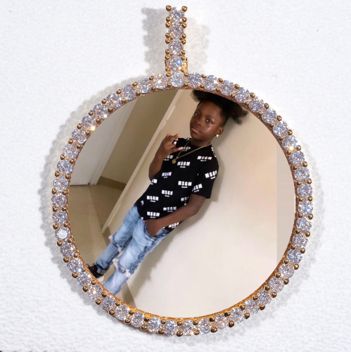 LARGE 3D CIRCLE CUSTOM PICTURE PENDANT