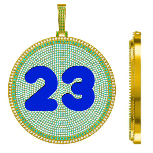 CUSTOM LETTER NECKLACE 3D BIG DISC