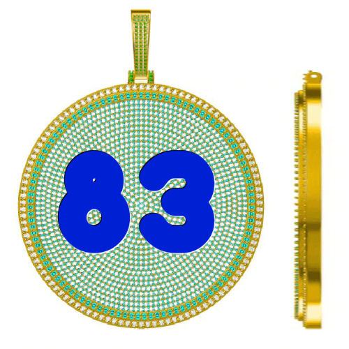 CUSTOM LETTER NECKLACE 3D BIG DISC