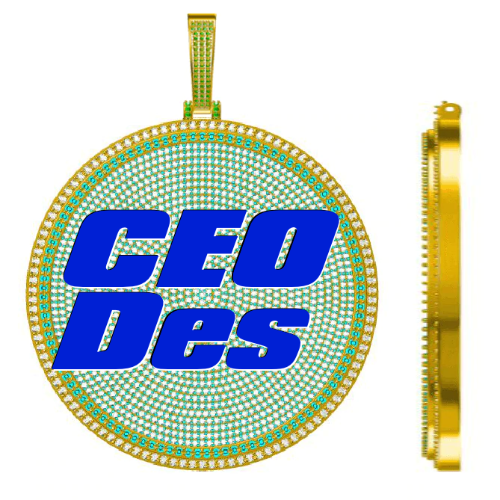 CUSTOM LETTER NECKLACE 3D BIG DISC