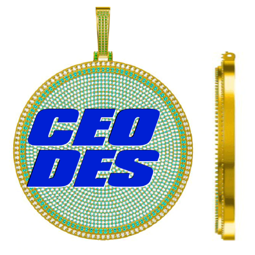 CUSTOM LETTER NECKLACE 3D BIG DISC