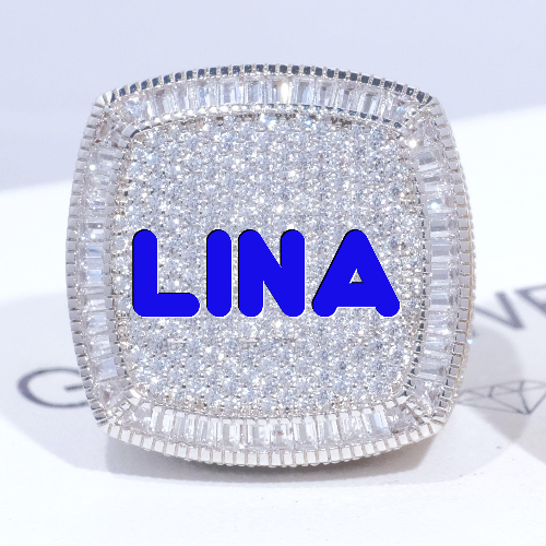 CUSTOM LETTER 3D ICED RING