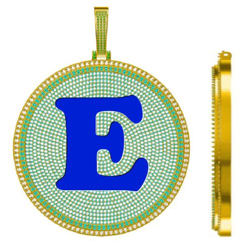 CUSTOM LETTER NECKLACE 3D BIG DISC