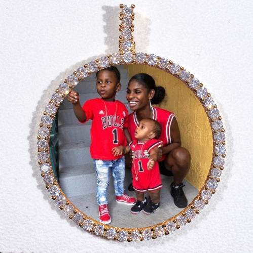 LARGE 3D CIRCLE CUSTOM PICTURE PENDANT