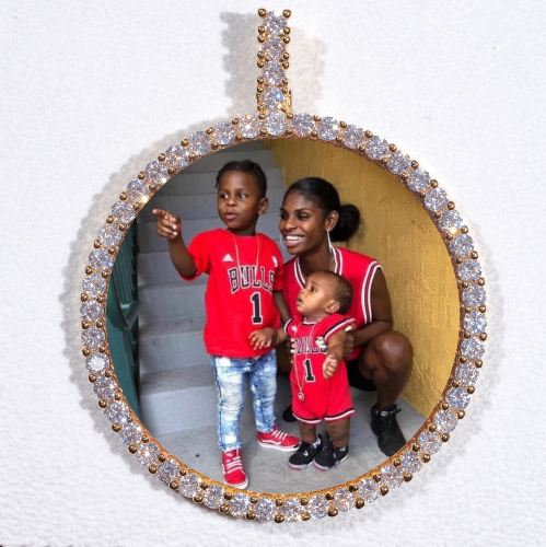 LARGE 3D CIRCLE CUSTOM PICTURE PENDANT