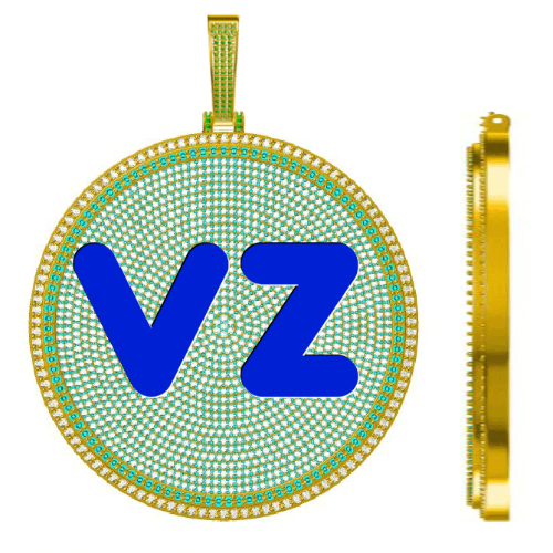 CUSTOM LETTER NECKLACE 3D BIG DISC