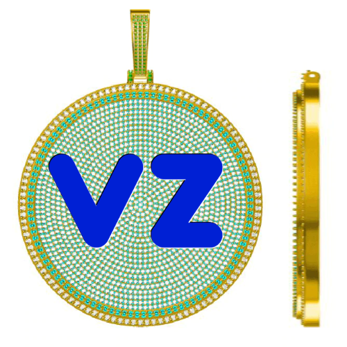 CUSTOM LETTER NECKLACE 3D BIG DISC