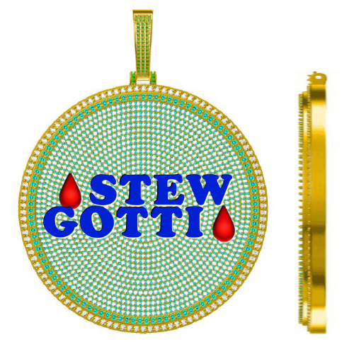 CUSTOM LETTER NECKLACE 3D BIG DISC