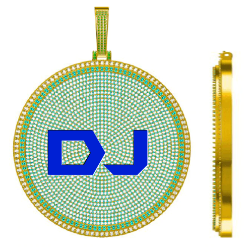 CUSTOM LETTER NECKLACE 3D BIG DISC