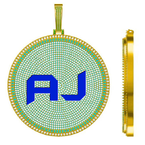 CUSTOM LETTER NECKLACE 3D BIG DISC
